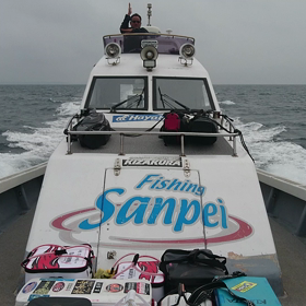 岡船長の決めポーズ(笑)の画像