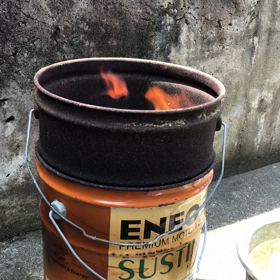 初めての焚き火！の画像