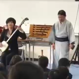 2017宝梅中学校邦楽授業の画像