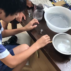 ドライアイスの実験の画像