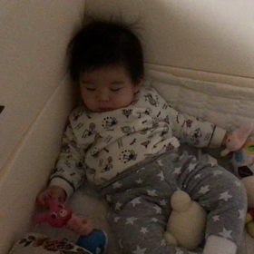 眠くても遊びたい❗️の画像