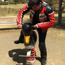 やっちまった⁉️  コーナーでスリップダウンの画像