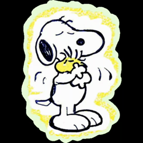 キラキラ✨ウッドストックを胸に抱くスヌーピー動画の画像