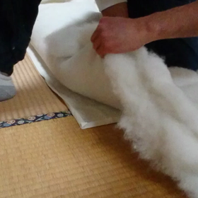 お布団作成中の画像