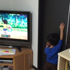 テレビの真似っこの画像