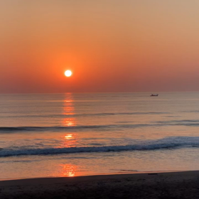 2月22日千葉北、東浪見の朝の波の画像