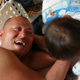 パパとのたわむれの画像