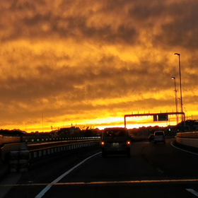 綺麗な夕日の画像