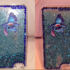 スティッチblueキラキラケースの画像