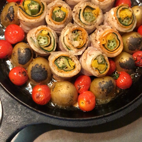 今日のスキレットキャンプめしの画像