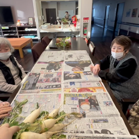 大根の収穫の画像