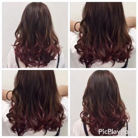 ラズベリーピンクのグラデーションカラー♡の画像