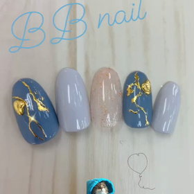 青ネイルの画像