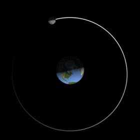 月の周回、もし、月から地球を見たら？の画像