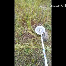 自撮りで　仲良しの草刈り機を操作の画像