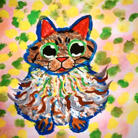 犬と猫イラスト　アクリル　動画の画像
