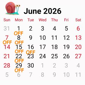 6月の定休日の画像
