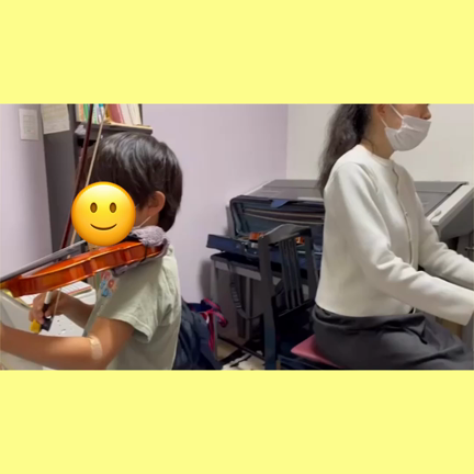 発表会を終え、更にヴァイオリン上達している年長Gくん〜あかね先生〜の記事動画