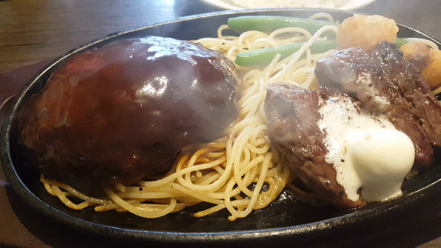 ハンバーグもステーキも両方@1ポンドのステーキハンバーグタケルの記事動画