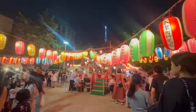 墨田区曳舟の盆踊り大会の記事動画