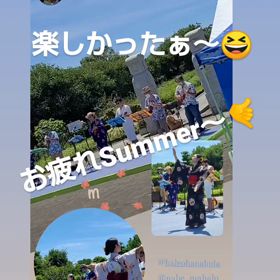 浴衣でフラの画像
