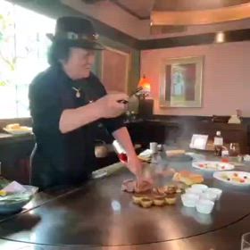 鉄板焼ステーキのお祝いの画像