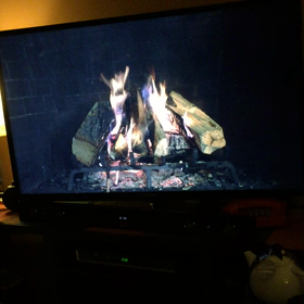 ファイヤプレイスをテレビでの画像