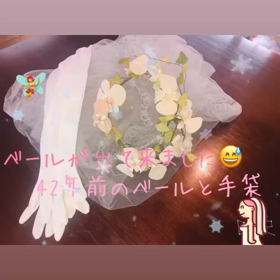 なんと 42年前のウェデ  ィングベールが…ლ('꒪д꒪')ლの画像