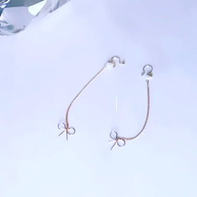 kananon で手作り　『揺れるリボンイヤリング』の画像
