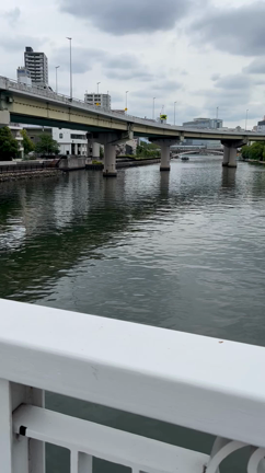 中之島堂島川とビル群と船との記事動画