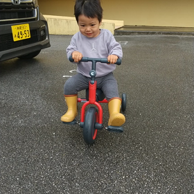三輪車で散歩の画像
