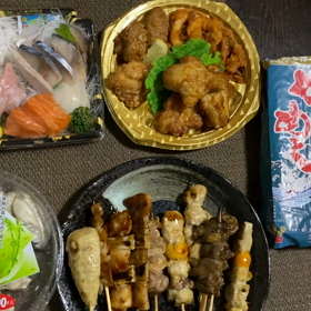 北海道のかにめしと広島産の牡蠣で宅飲みの画像