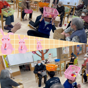 頭上注意　ボール投げの画像