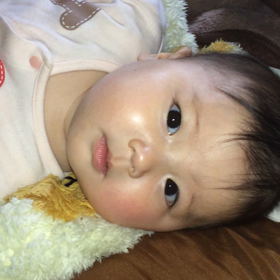 お昼寝から起きた時のモモちゃんにの画像
