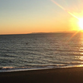 沼津の夕日の画像