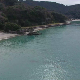 長崎の海をドローンでの画像