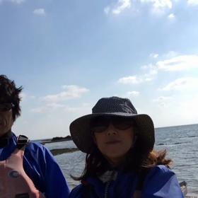 小島でセルカ棒（笑）の画像