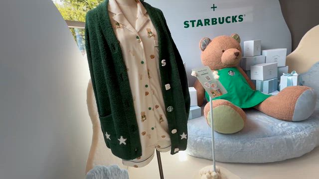スターバックス テディベア柄 パジャマ、カーディガンセット スタバ×ジェラピケ | 華麗なるスタバマダム