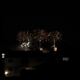 今日は米の日と家から花火の画像