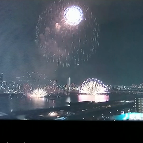 自宅で花火観賞の画像