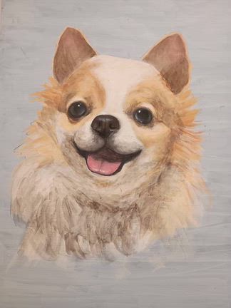 アクリル画　犬の絵の記事動画