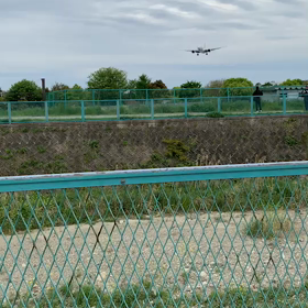 飛行機を見にお散歩の画像