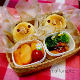 娘のお弁当で遊びました。その後、熱を出した‼︎と電話がきましたの画像