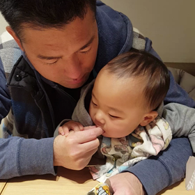 パパと春ぼーの画像