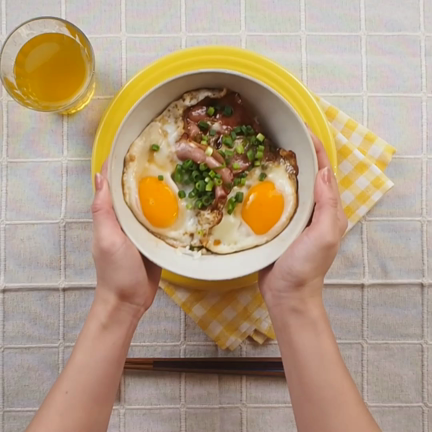 ハムエッグの照り焼き丼♡【#簡単レシピ#1人分】の記事動画
