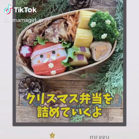 mamagirl tiktokにサンタクロース弁当アップされました！の画像