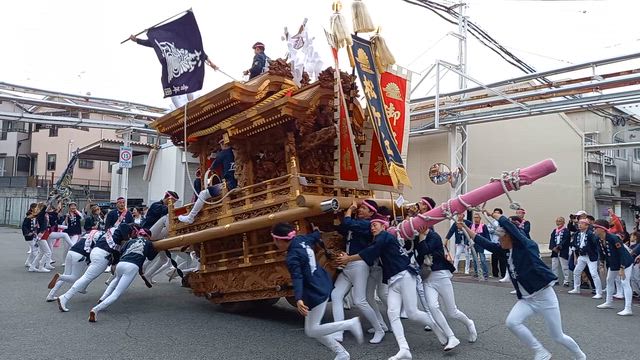 河内長野市松ヶ丘地車130周年記念曳行の記事動画