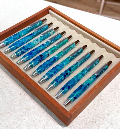 朱椿粋 ウッドペンクラクト 季シリーズ 紫陽花 紫陽花ペン | 匠衆・朱椿粋と木工教室探検隊