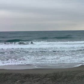 2月7日千葉北、東浪見の朝の波の画像