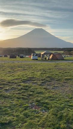 富士山麓で春キャンプの記事動画